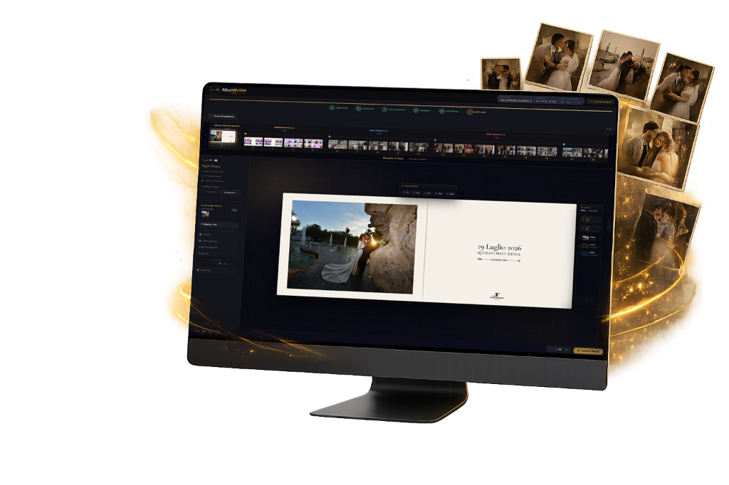AlbumBuilder PRO — interfaccia professionale per fotografi