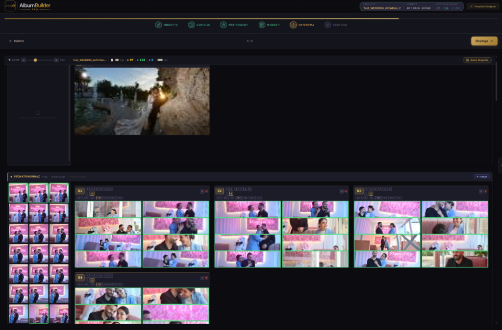 Anteprima album foglio per foglio in AlbumBuilder PRO